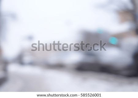 abstract winter background in the streets, bokeh