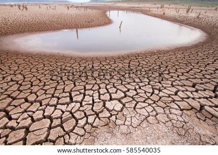 Climate change and drought land Royalty-Free Stock Photo #585540035