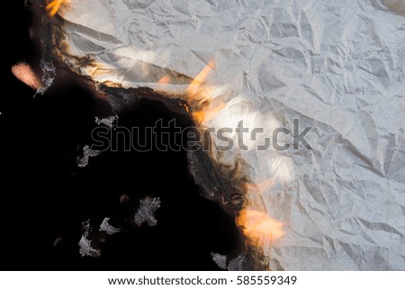 Burning paper background Black