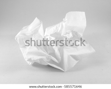 used tissue on grey background Royalty-Free Stock Photo #585571646