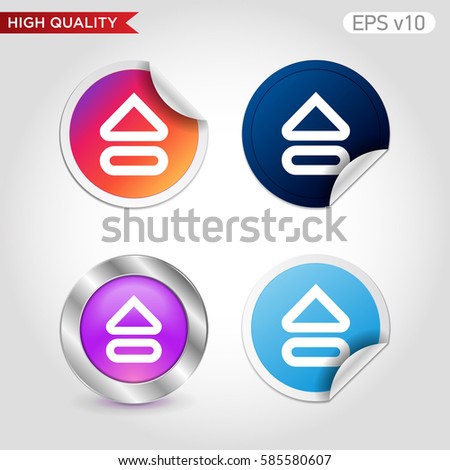 Colored icon or button of eject symbol with background