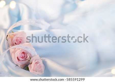 Wedding satin background, Spring rose