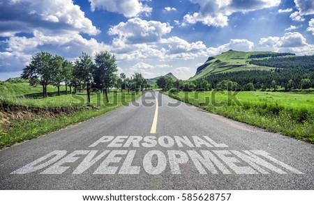 road to personal development Royalty-Free Stock Photo #585628757