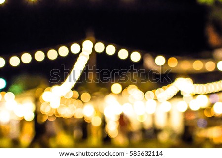 blurred light night market walking street at thailand