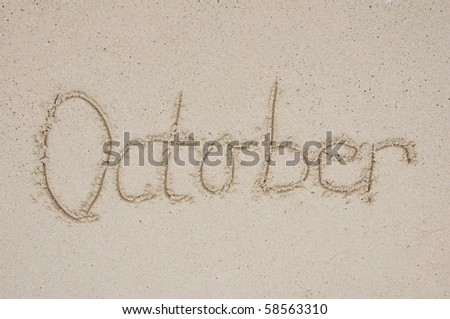 Month October in the sand
