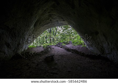 Entrance to the cave in Uvac, Serbia