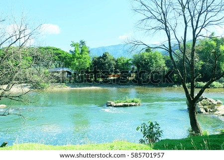 Song river at VangVieng District