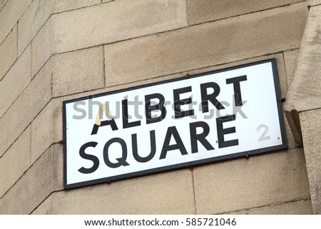 Albert Square street sign in Manchester