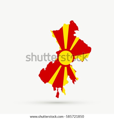 North Kosovo map in Macedonia, editable vector.