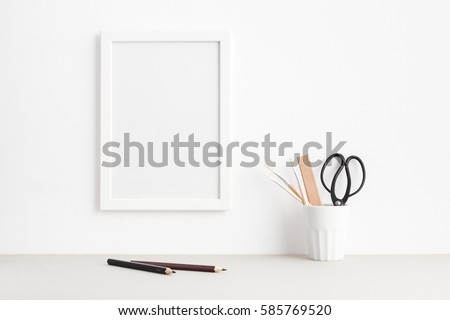 White picture frame mock up