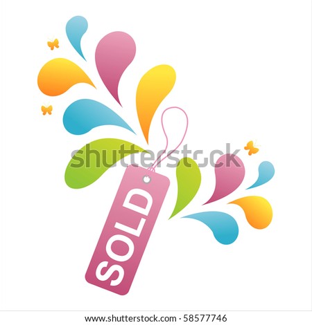 colorful sold tag background