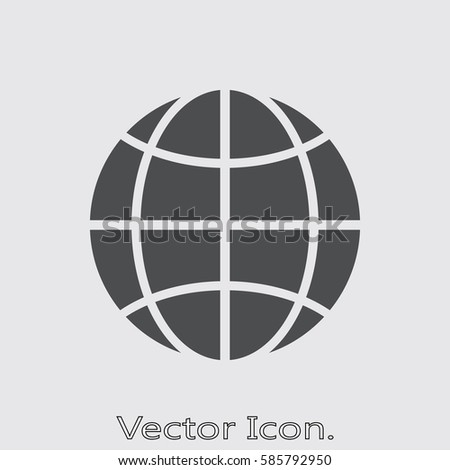 The globe icon isolated sign symbol and flat style for app, web and digital design. Vector illustration.