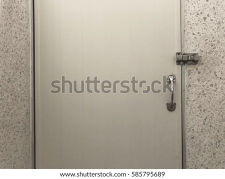 Toilet door and copy space