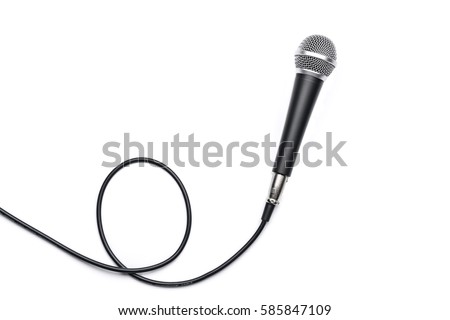 Microphone isolated on white background Royalty-Free Stock Photo #585847109
