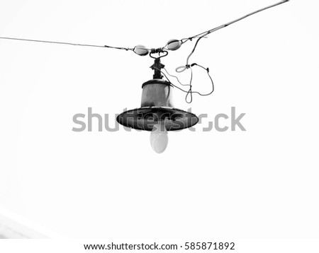 vintage lamp in the city - monochrome
