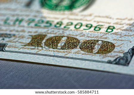 one hundred dollar bill closeup