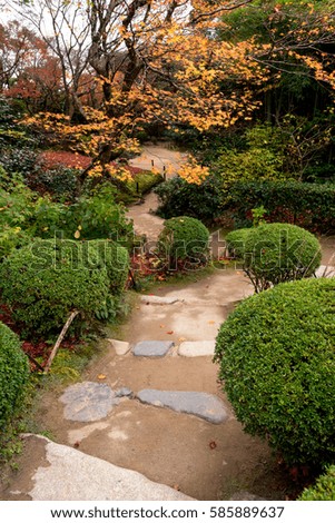 simple  zen stone pathway in a garden ,Japan