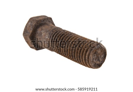 rusty bolt isolated on white background