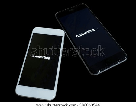 Black mobile phone isolated on white background