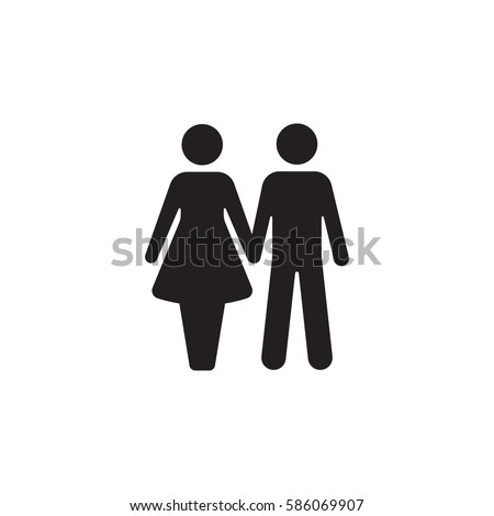Couple Icon on the white background Royalty-Free Stock Photo #586069907