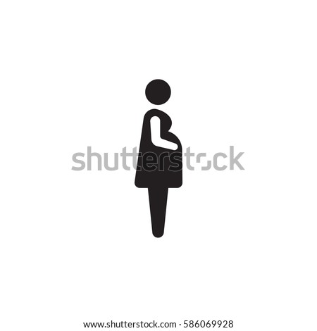 Pregnant woman icon vector illustration on the white background Royalty-Free Stock Photo #586069928