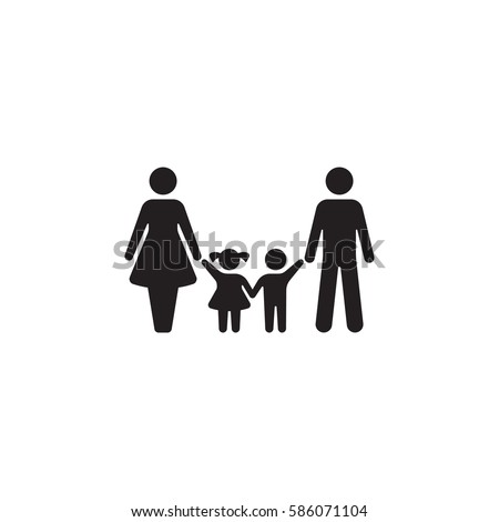 Family Icon Vector on the white background Royalty-Free Stock Photo #586071104