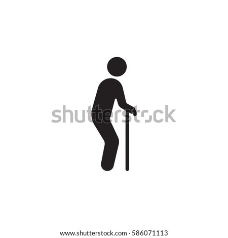 old man vector icon on the white background