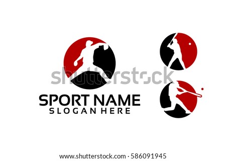 set of Softball, Baseball iconic logo vector illustration