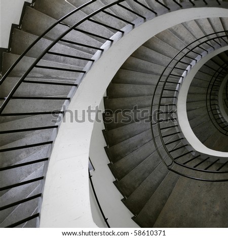 Winding stair rail in museum in Munchen, Germany