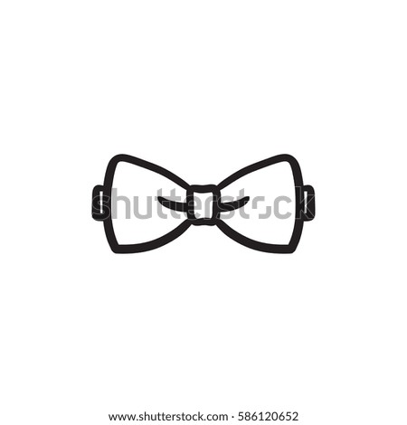 Bow tie sketch icon for web, mobile and infographics. Hand drawn bow tie icon. Bow tie vector icon. Bow tie icon isolated on white background.