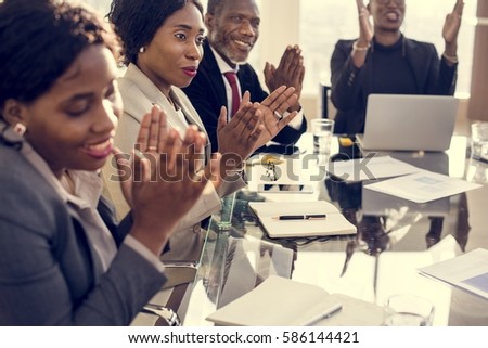Diverse People Clapping Hands Conference Royalty-Free Stock Photo #586144421