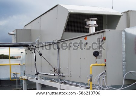 Air Handling Unit for the central ventilation system Royalty-Free Stock Photo #586210706