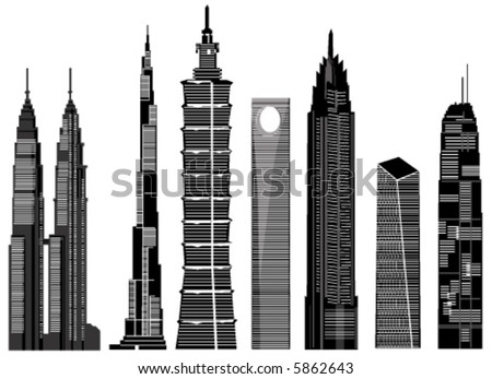 skyscraper buildings vector 1