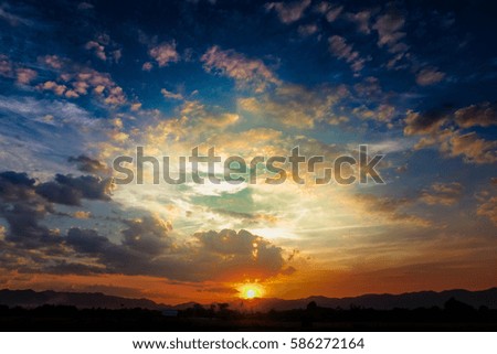 sky clouds sunset and sunlight background