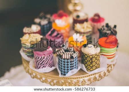Wedding colorful cupcakes