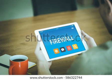 FIREWALL CONCEPT ON TABLET PC SCREEN