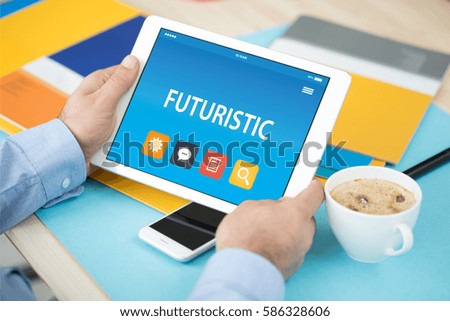 FUTURISTIC CONCEPT ON TABLET PC SCREEN