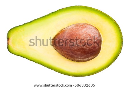 sliced avocado isolated Royalty-Free Stock Photo #586332635