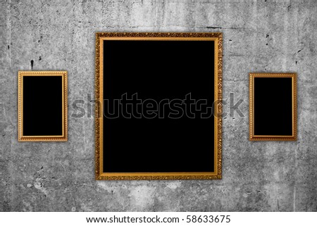 picture frames on concrete wall