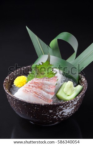 Madai Sashimi, Sea Bream Sashimi Royalty-Free Stock Photo #586340054
