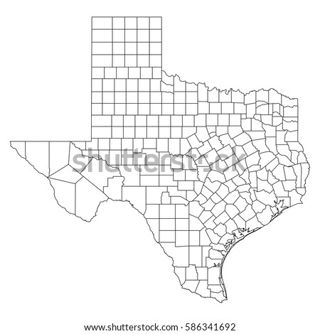 High detailed vector map with counties/regions/states - Texas Royalty-Free Stock Photo #586341692