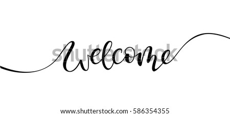 welcome lettering sign Royalty-Free Stock Photo #586354355