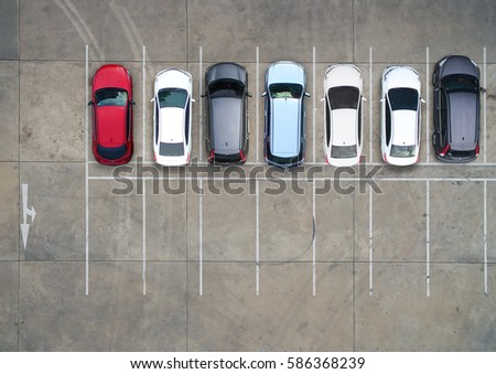 Empty parking lots, aerial view. Royalty-Free Stock Photo #586368239
