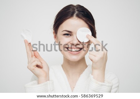 cotton pad problem skin clean skin Royalty-Free Stock Photo #586369529