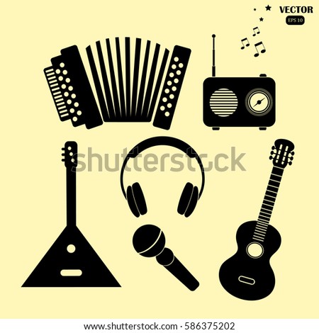 music icons, musical instruments