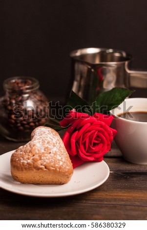 a cookie coffee mug tea rose