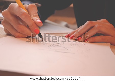 hand draw pencil Royalty-Free Stock Photo #586385444