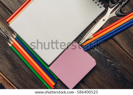 pen business card stiker  notebook pencils