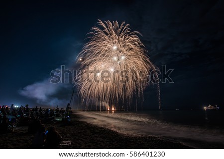 Fireworks on the sea in Forte dei Marmi