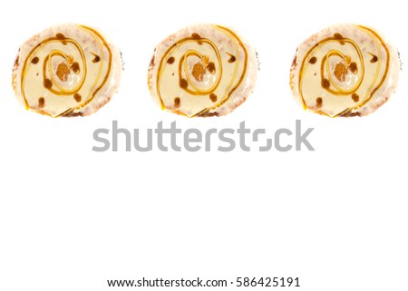 Glazed donuts on a white background